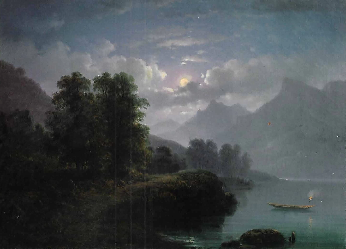 122-Giovanni Renica-Notturno sul lago - Ateneo di Scienze Lettre ed Arti, Brescia 